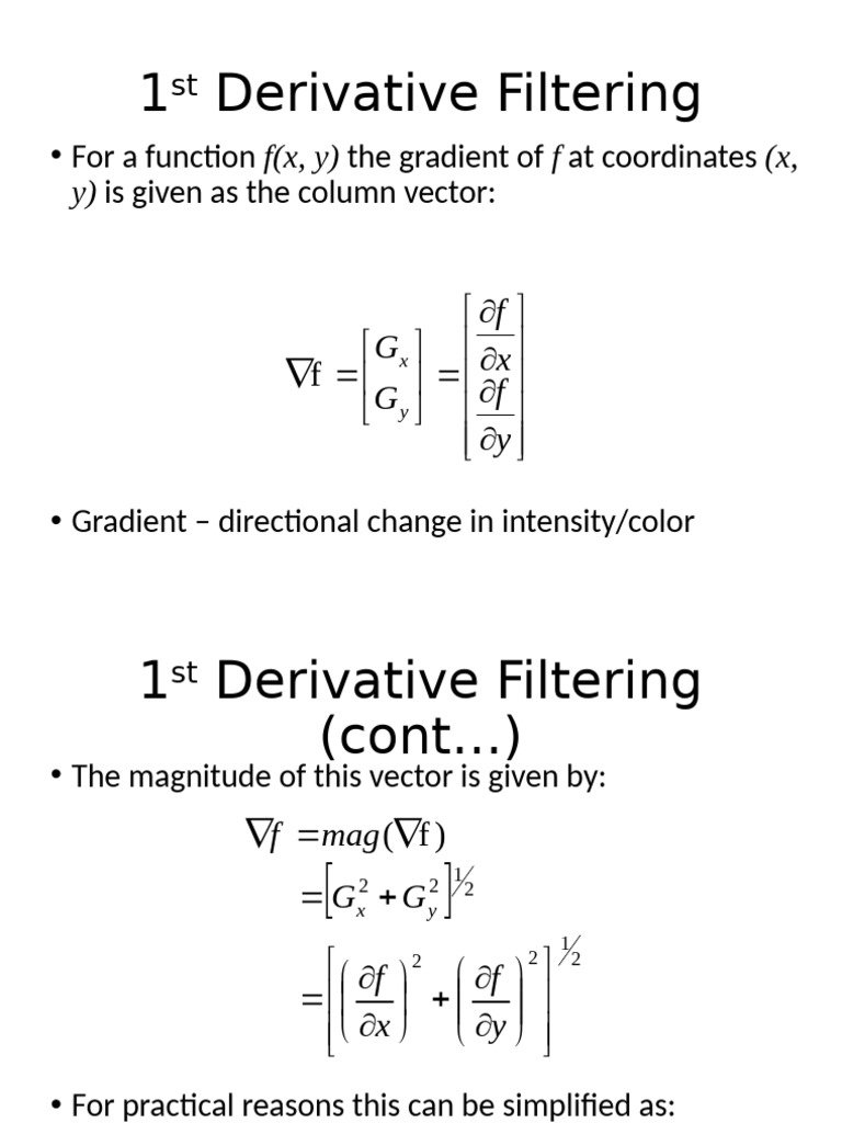 First Derivative Edge Detection Techniques | PDF | Gradient | Imaging