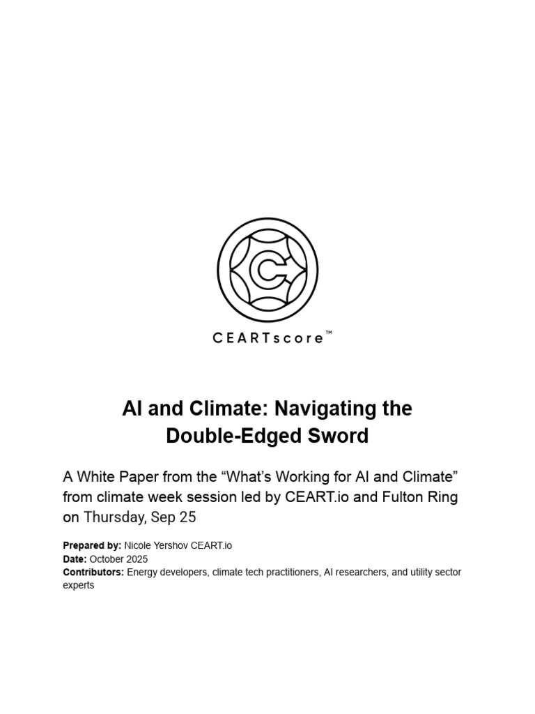 AI's Climate Paradox: Risks and Solutions | PDF | Artificial ...
