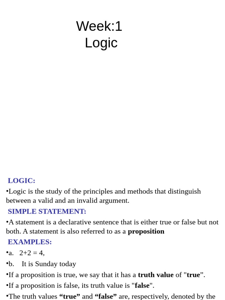 Introduction to Propositional Logic | PDF | Logic | Mathematical Logic