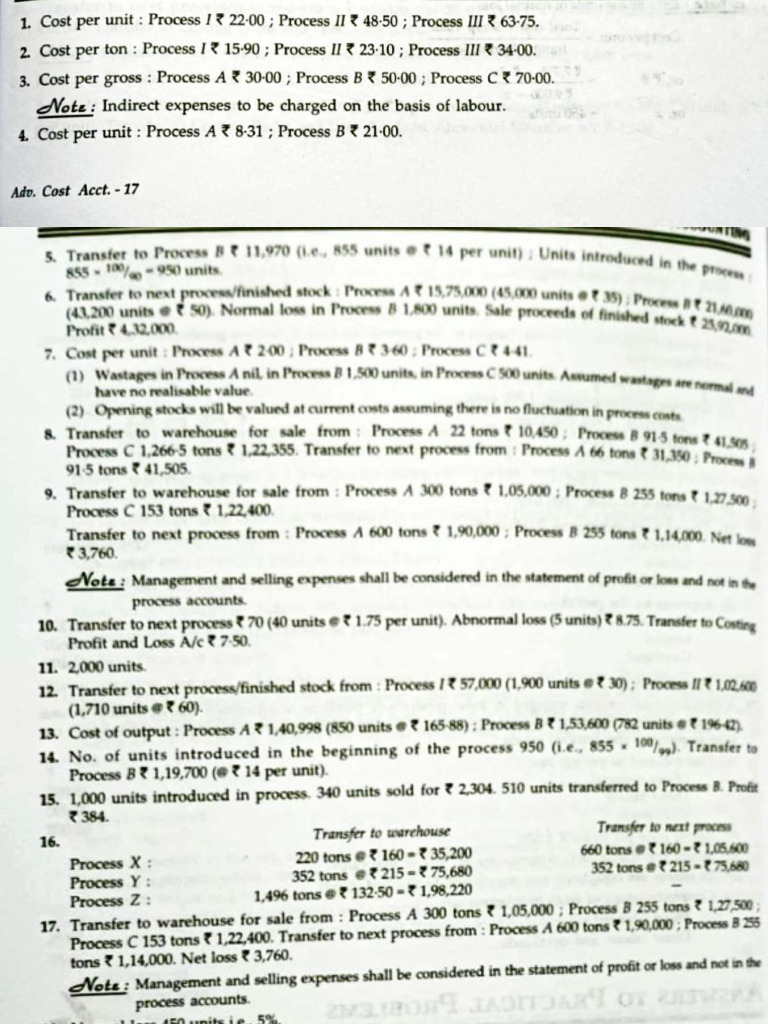 Process Costing Answers | PDF