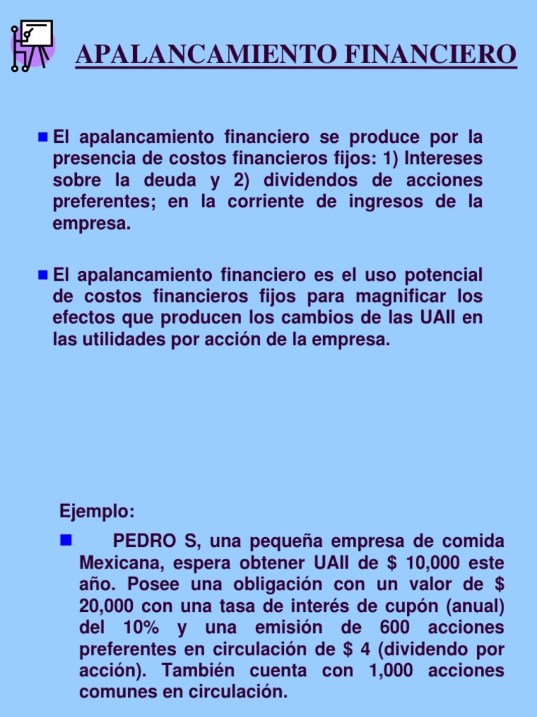 Grado y Ejemplo de Apalancamiento Financiero | PDF | Apalancamiento ...
