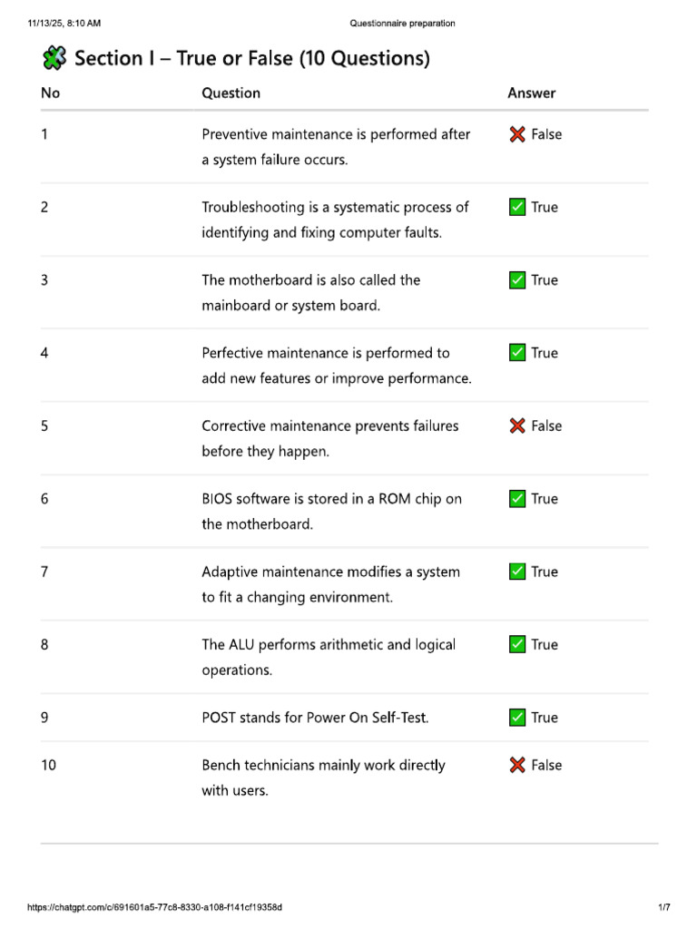 Maintenance Qestion | PDF