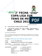 Bases 2° Liga Sur La Union 2012