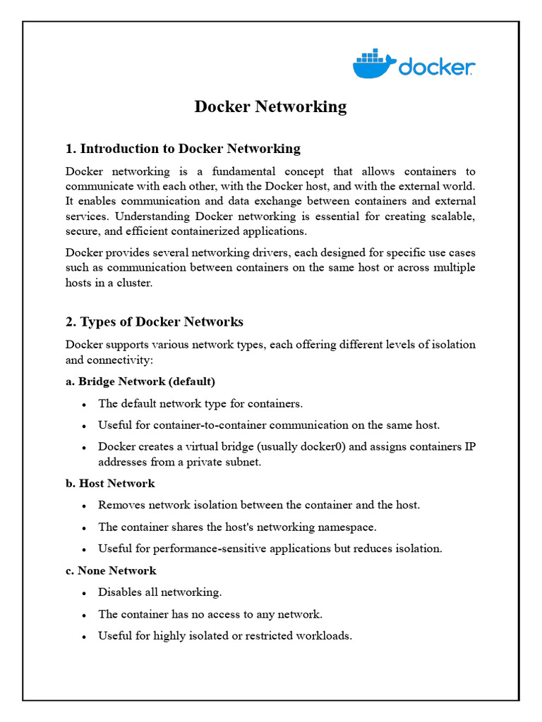 Understanding Docker Networking Types | PDF | Computer Network ...