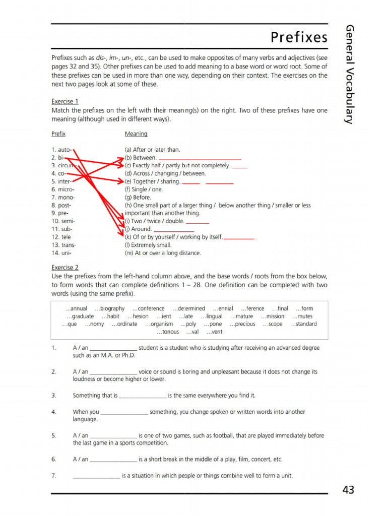 Check Your English Vocabulary For TOEFL - 43.prefixes | PDF