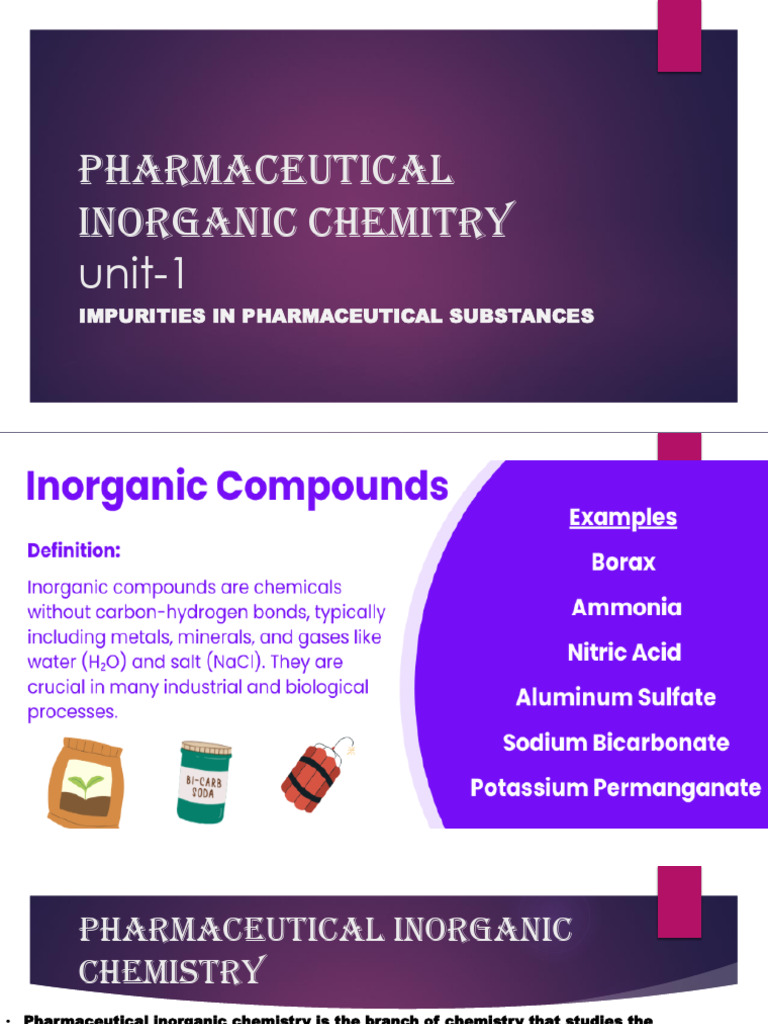Impurities in Pharmaceutical Inorganic Chemistry | PDF