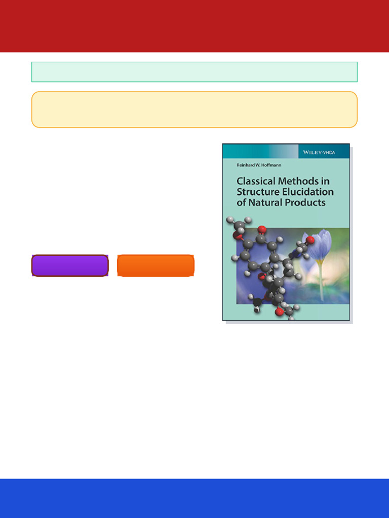 Classical Methods in Structure Elucidation of Natural Products 1st ...