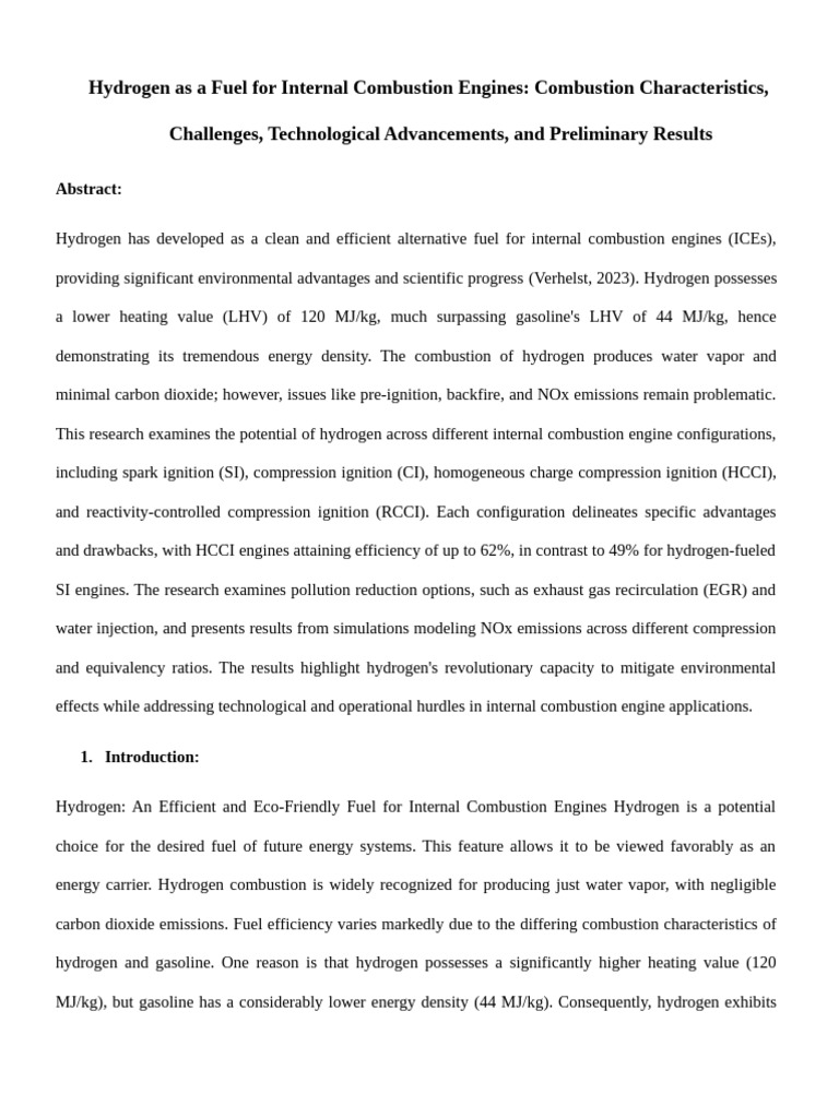 Paperhydrogen 2024 October | PDF | Combustion | Diesel Engine