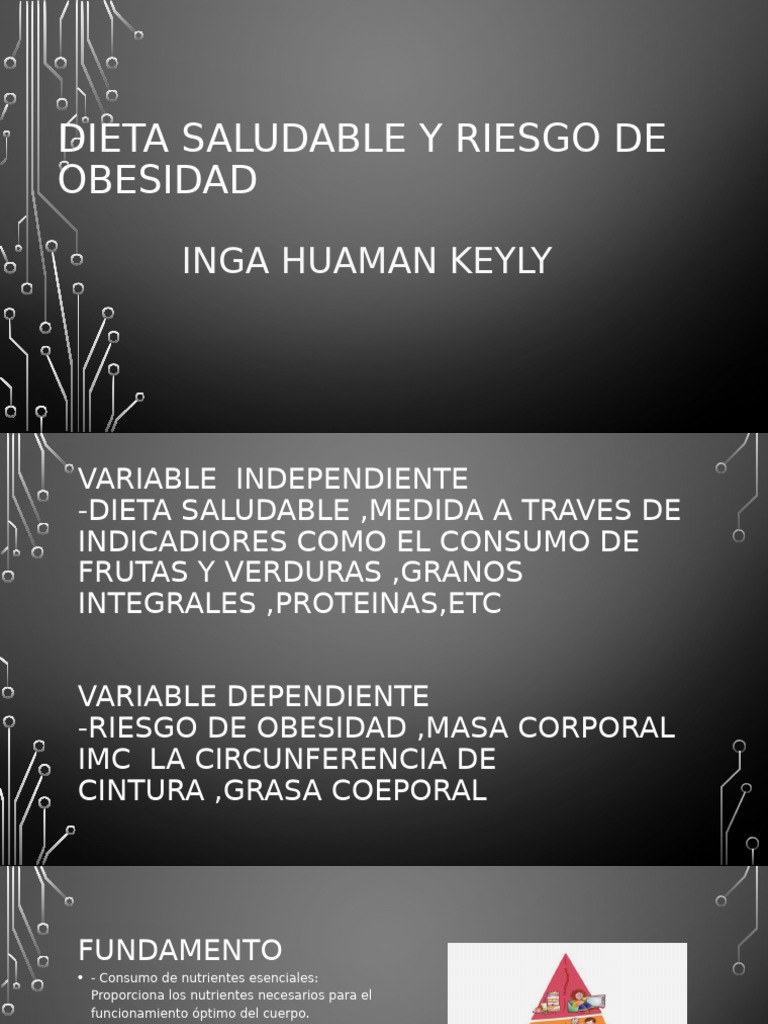 Dieta Saludable y Riesgo de Obesidad | PDF
