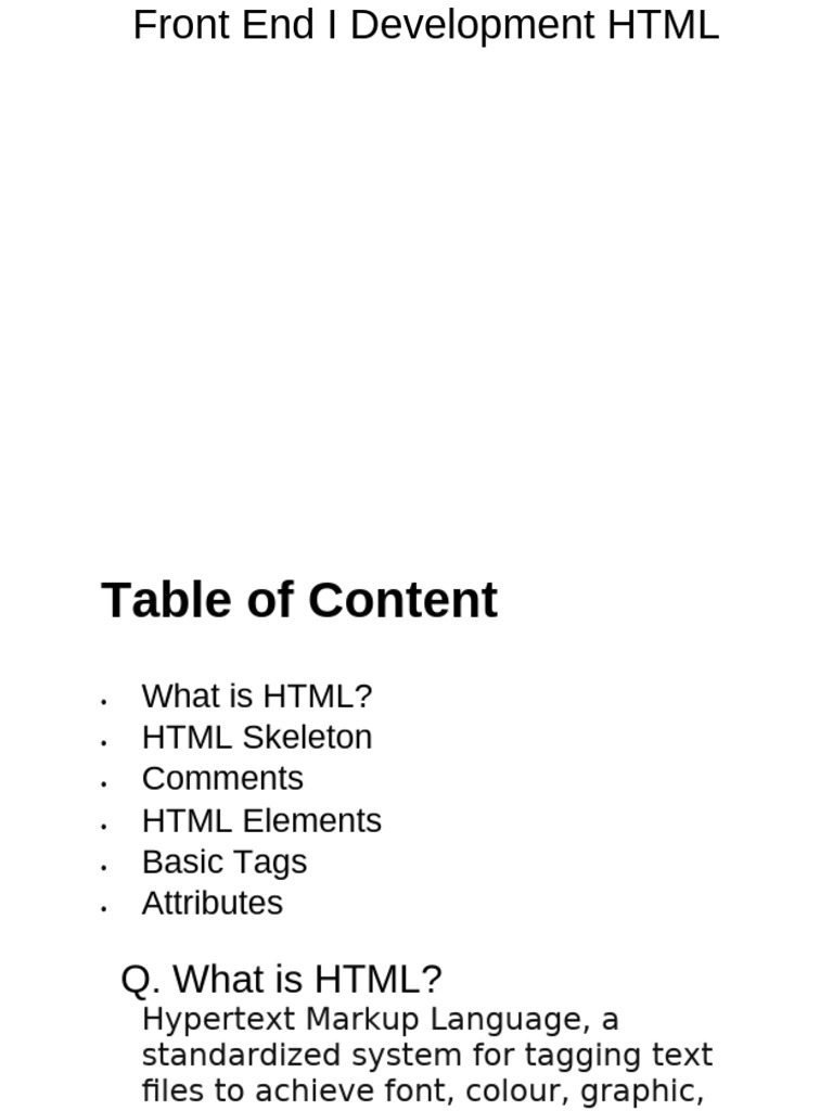 HTML Basics: Structure and Elements | PDF | Html | Html Element