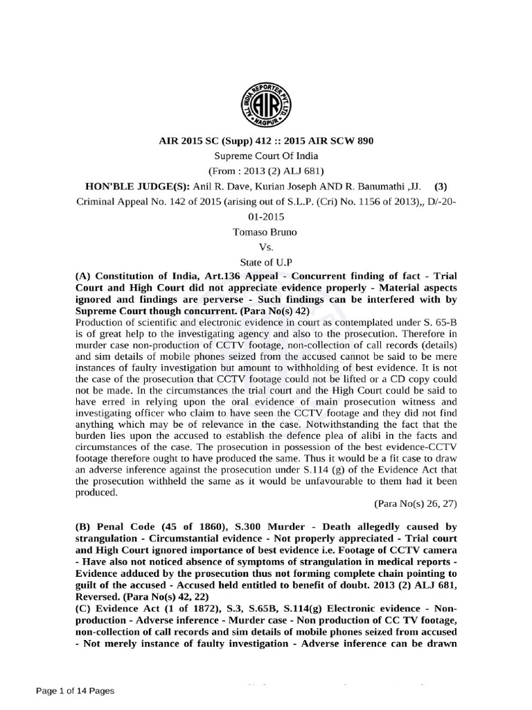 AIR 2015 SC (Supp) 412 | PDF | All Rights Reserved | Copyright Law