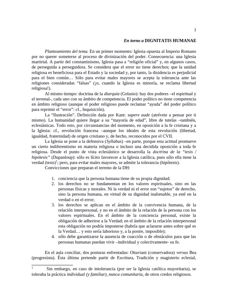 Dignitatis Humanae | PDF | Verdad | Tolerancia