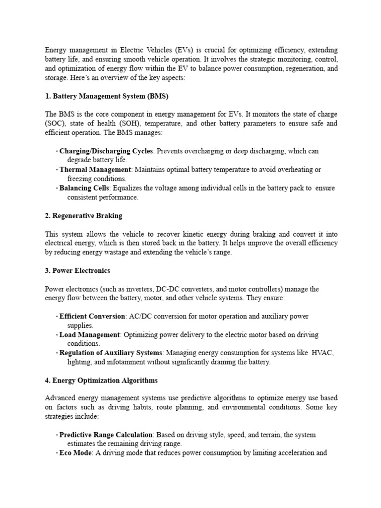 Energy Management Strategies for EVs | PDF | Electric Vehicle ...