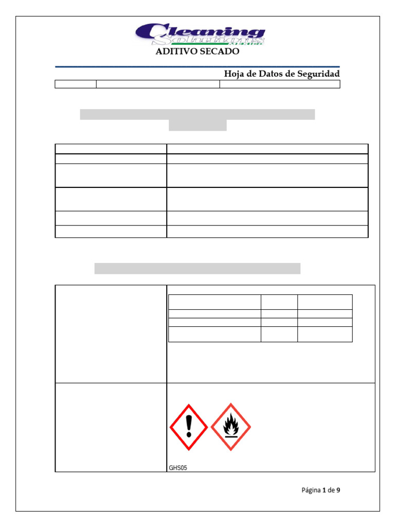Hds Aditivo Secado | PDF | Agua | Combustión