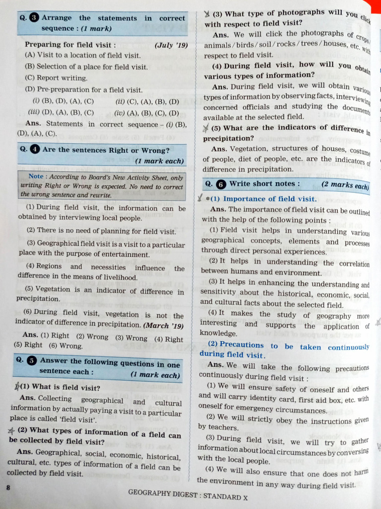 Geography 1. Field Visit | PDF