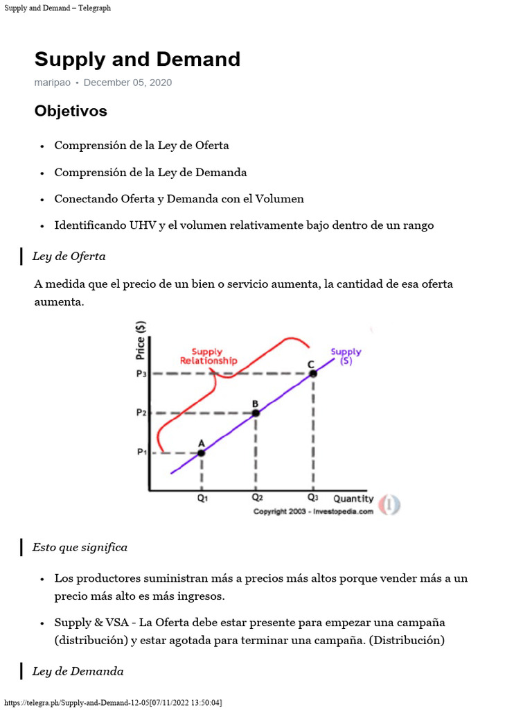 Ley de Oferta y Demanda Explicada | PDF | Oferta (economía) | Precios