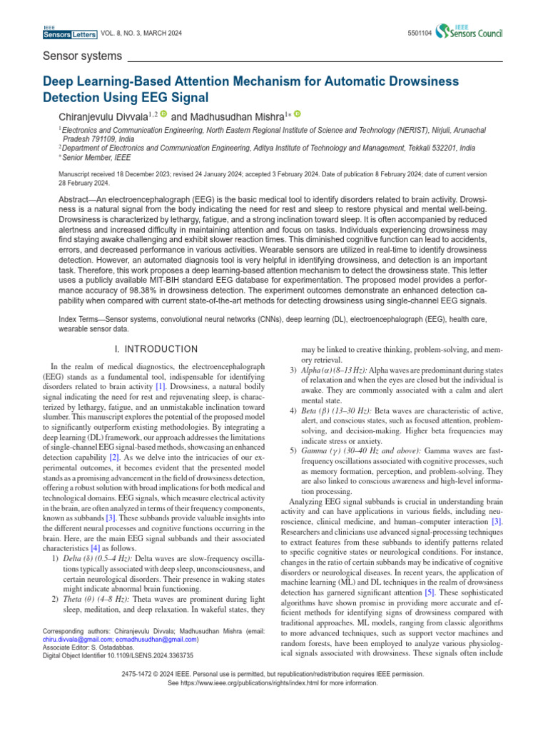 Deep Learning for EEG Drowsiness Detection | PDF ...