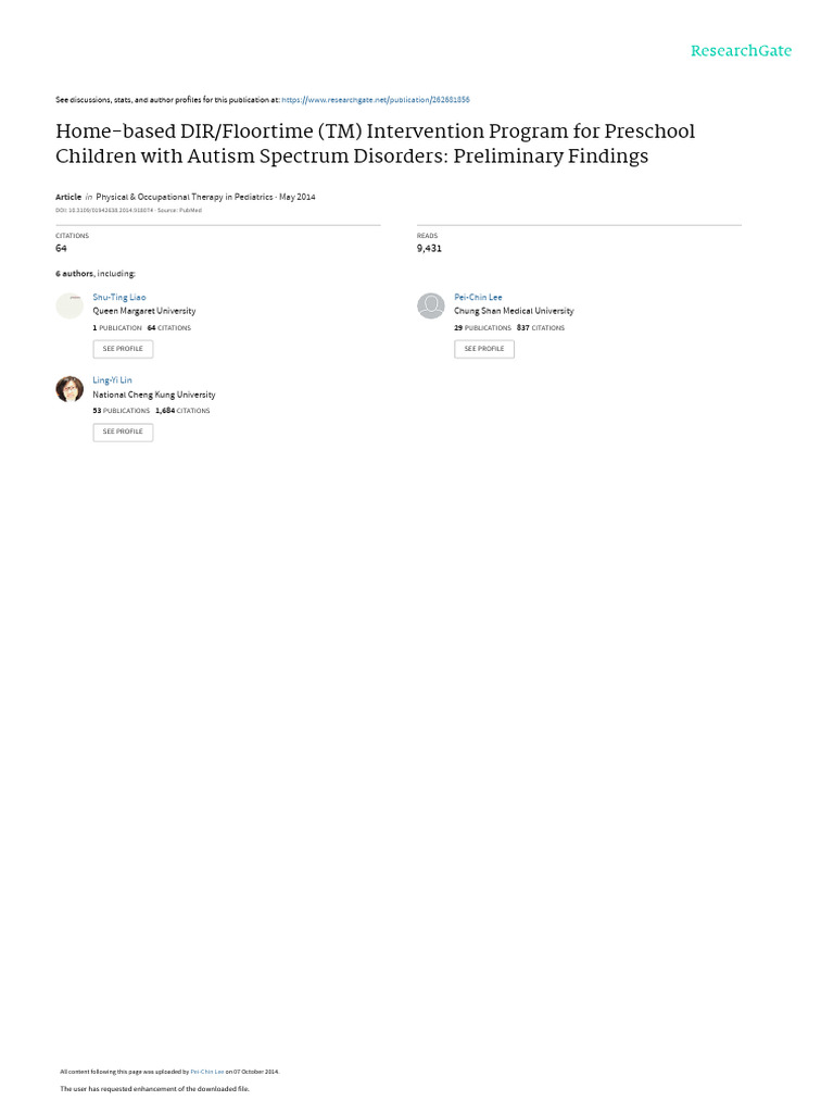 Home-Based DIR/Floortime for Autism | PDF | Autism | Mental Disorder