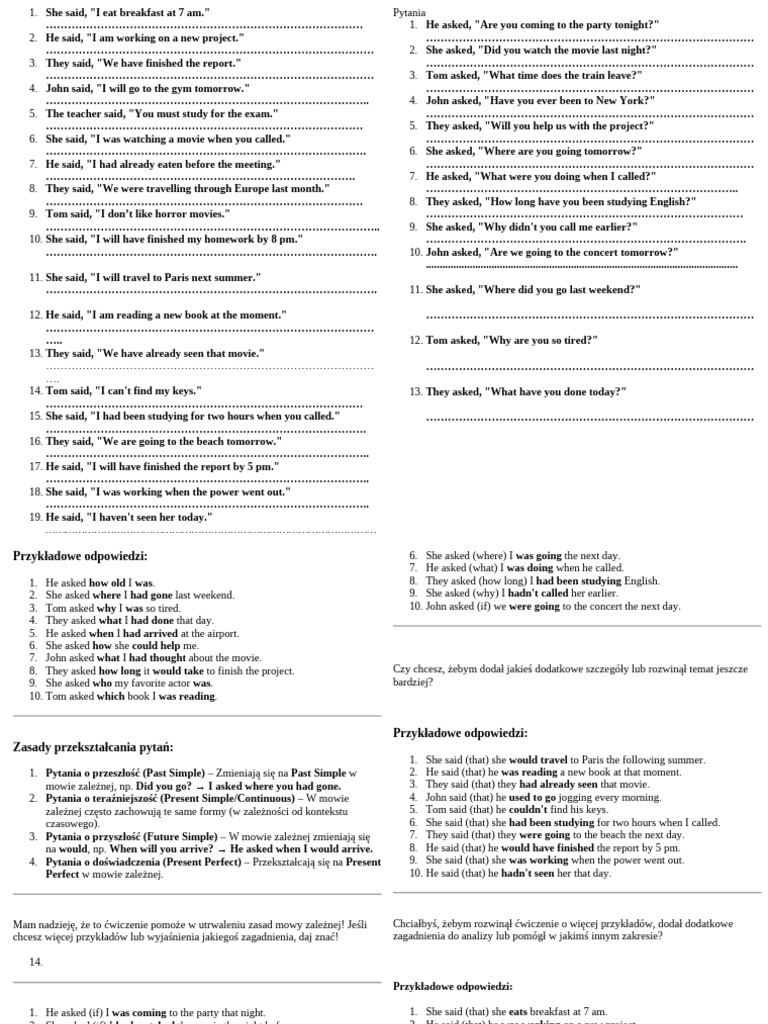 Direct and Indirect Speech Examples | PDF | Chess Theory | Chess