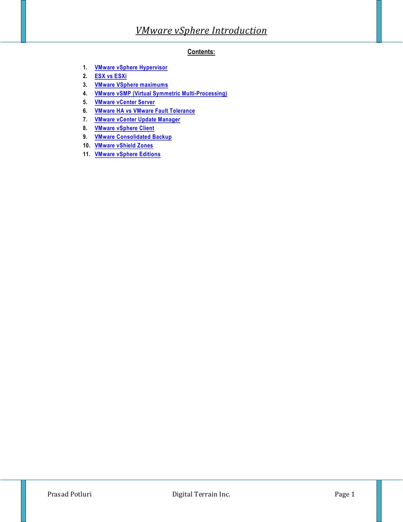 VMware vSphere Overview and Features | PDF | V Mware | Operating System ...