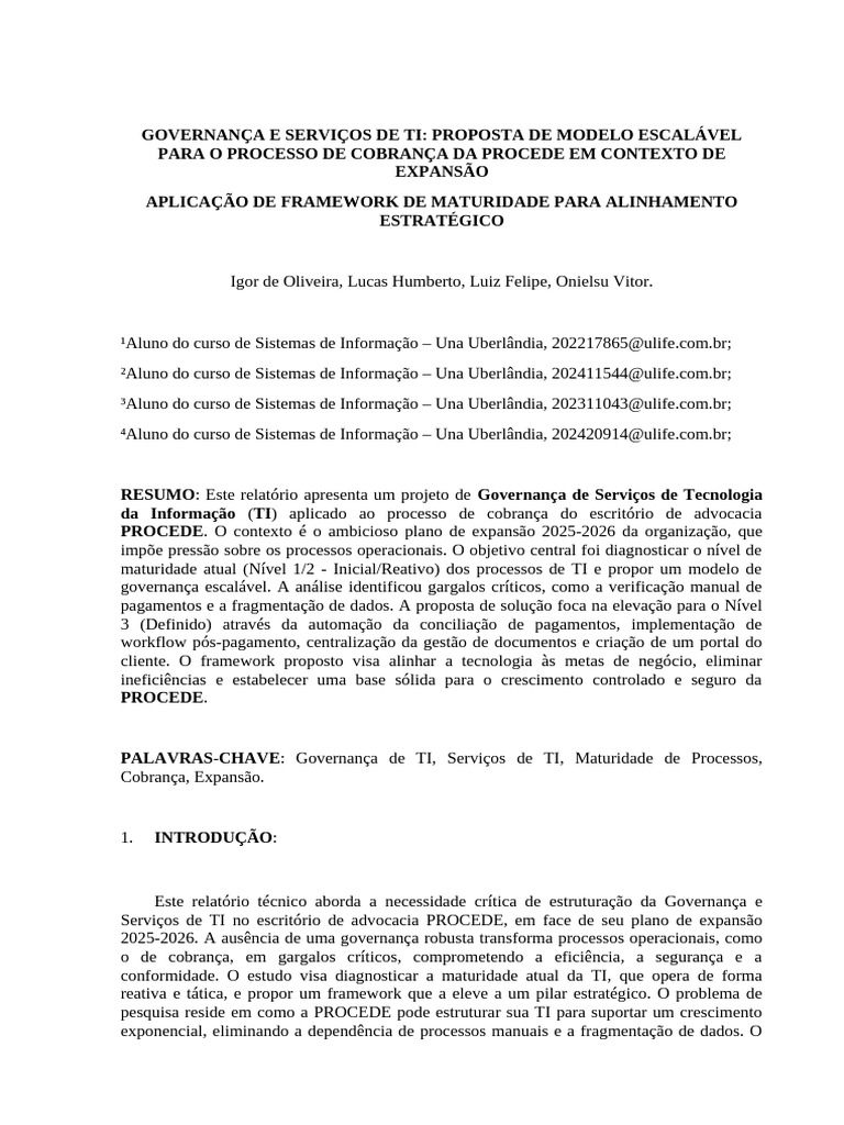 Modelo de Governança de TI para Expansão | PDF | Tecnologia da ...