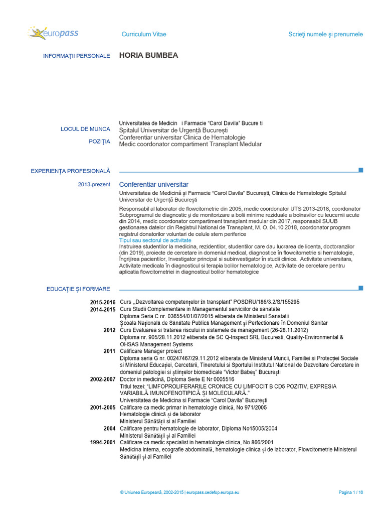 CV Bumbea Horia | PDF