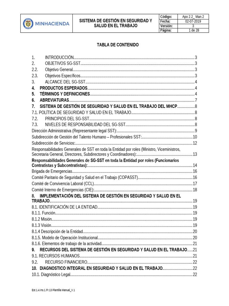 Apo.2.2 - SST - Man.2 Manual Sistema de Gesti - N en Seguridad y Salud ...
