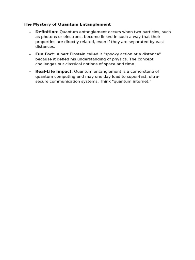 The Mystery of Quantum Entanglement | PDF