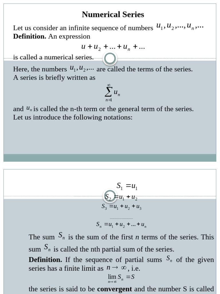 Numrical Ser | PDF | Limit (Mathematics) | Sequence