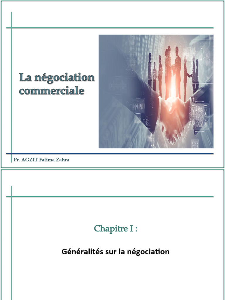 Généralités sur la négociation commerciale | PDF | Négociation