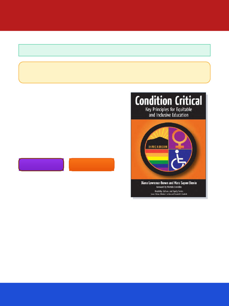 Condition Critical Key Principles for Equitable and Inclusive Education ...