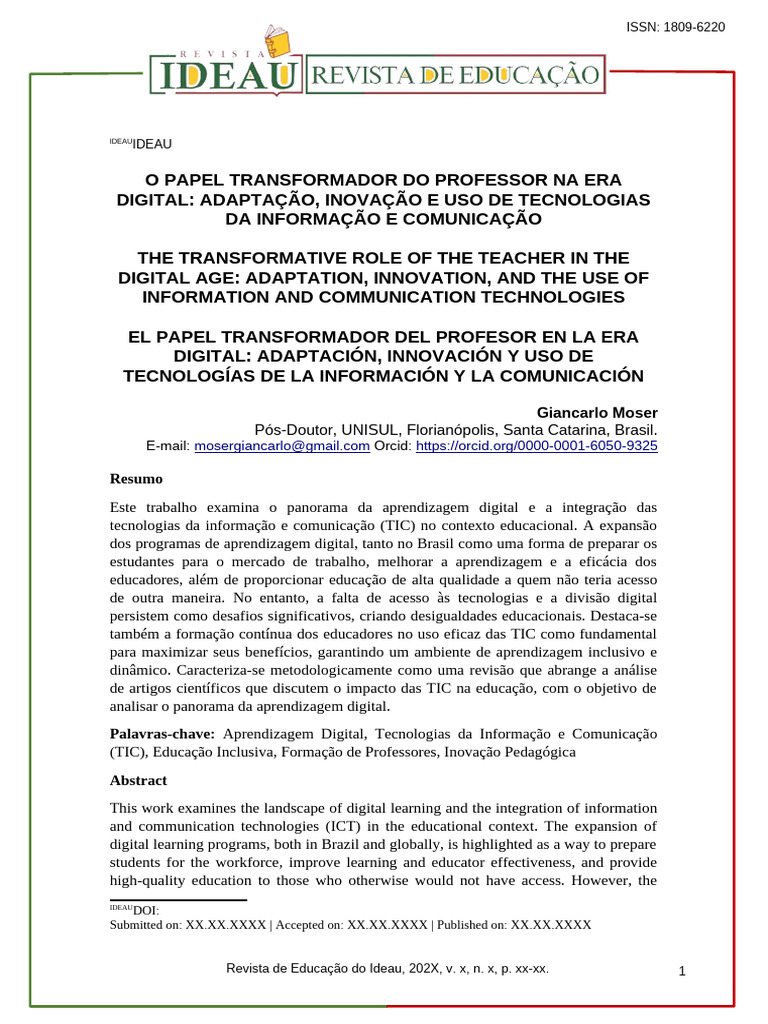 O PAPEL TRANSFORMADOR DO PROFESSOR NA ERA DIGITAL TEMPLATE+PARA+OS ...