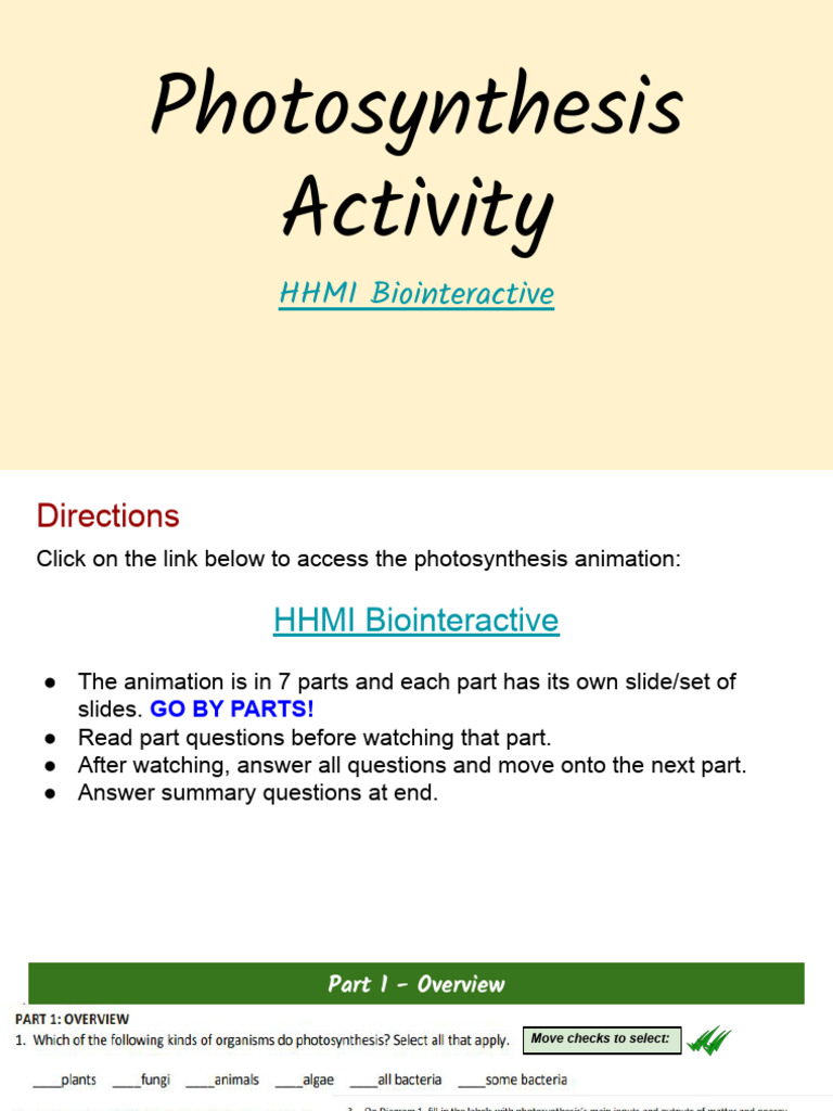 Photosynthesis HHMI Activity | PDF | Unit Processes | Chemistry