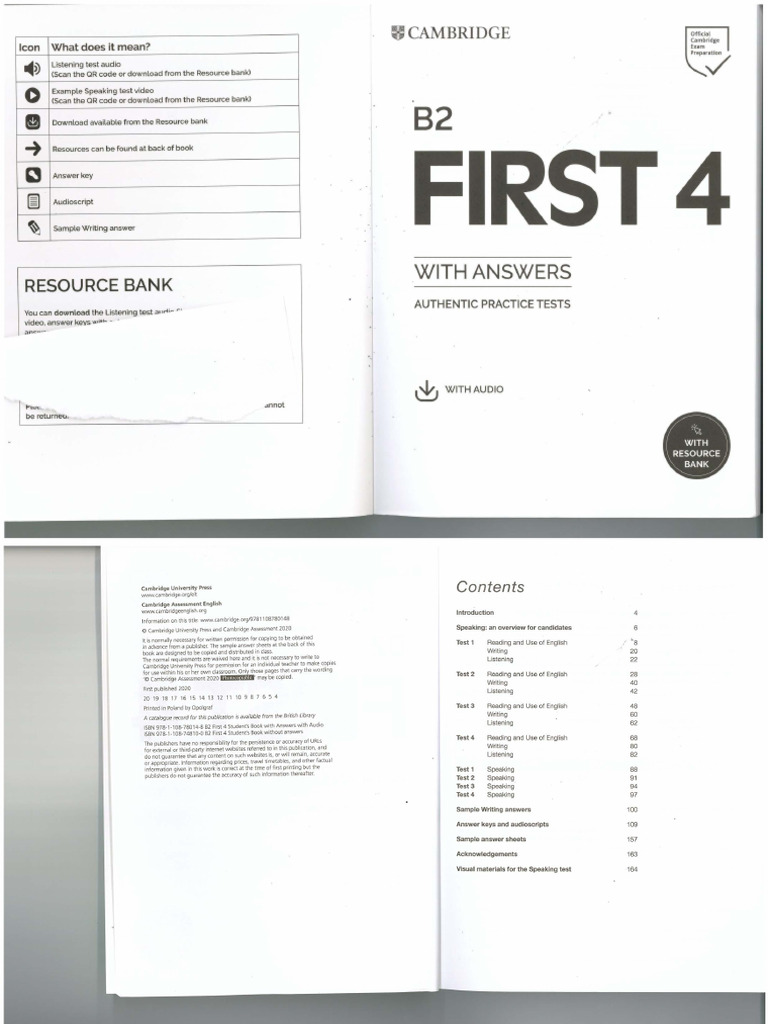 b2 First 4 Book Without Key | PDF