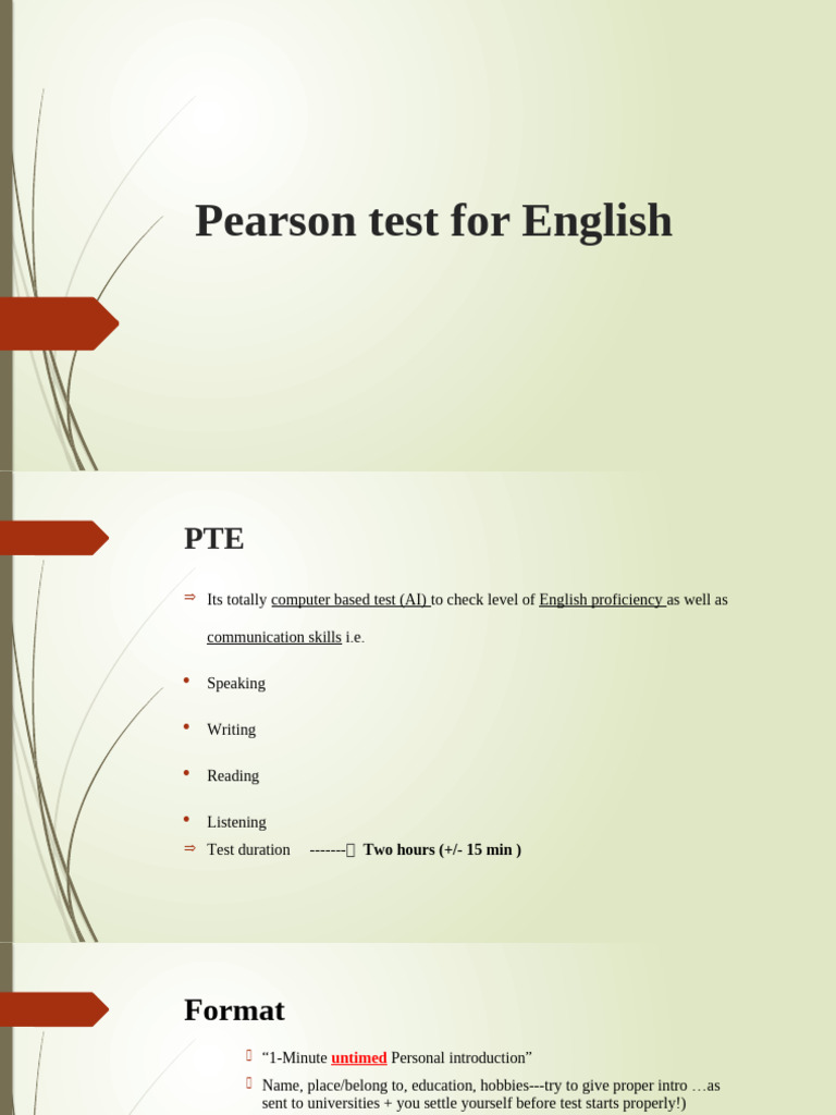 PTE English Proficiency Test Overview | PDF | Multiple Choice | English ...