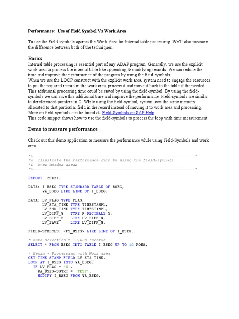 Use of Field Symbol Vs Work Area and PopUP ScreenWindow PDF Dialog