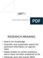 Unit I: Business Research