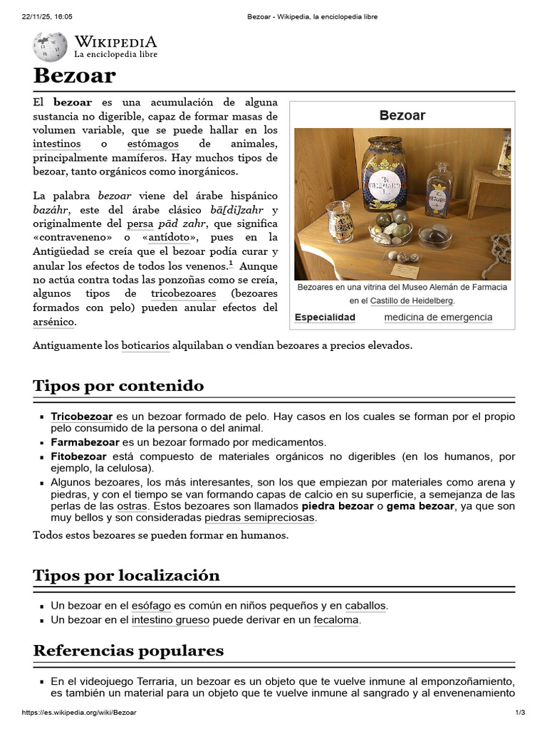 Tipos y usos del bezoar en medicina | PDF | Medicina | Gastroenterología