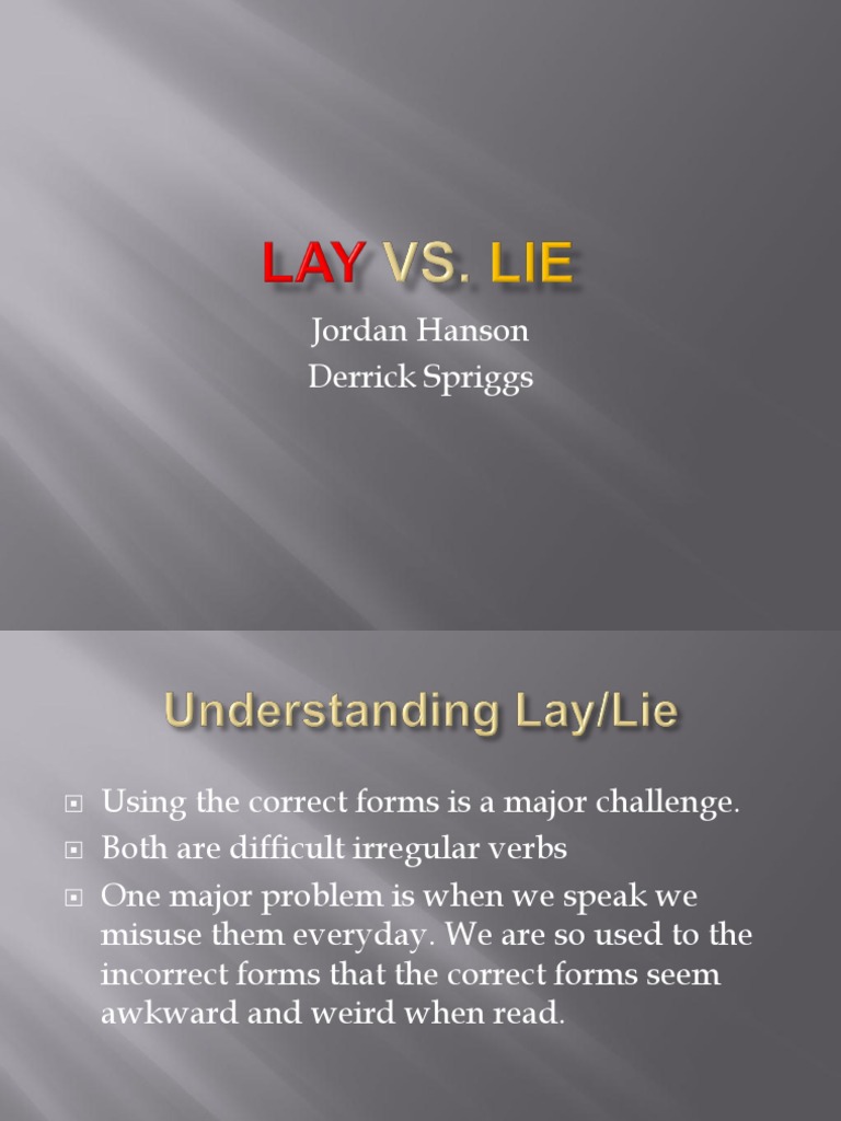 Understanding Lie and Lay Forms | PDF | Language Arts & Discipline