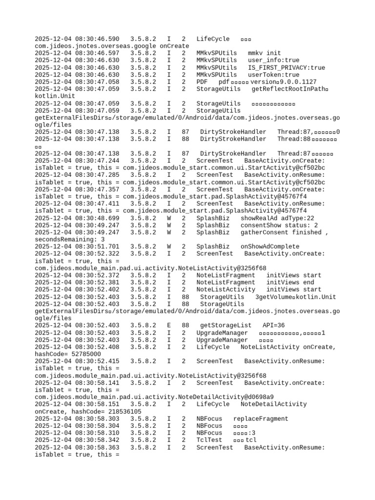 App Lifecycle and Initialization Logs | PDF | Computer Programming