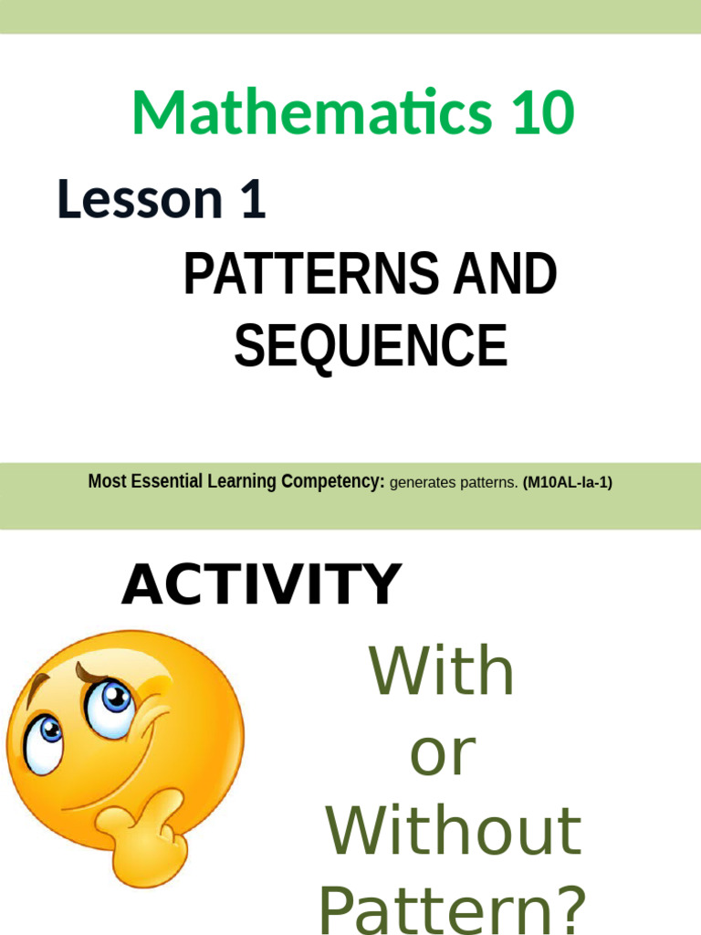 Patterns and Sequences in Mathematics | PDF | Sequence | Pattern