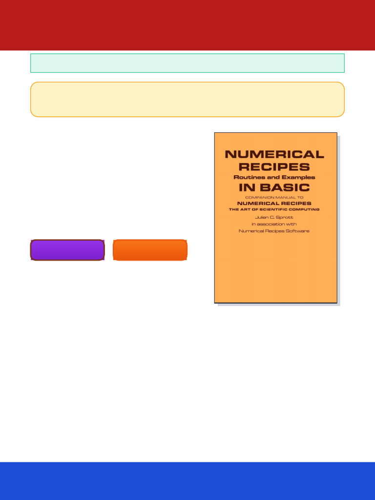 Numerical Recipes in Basic 1ed 1st Edition Sprott ebook fully updated ...