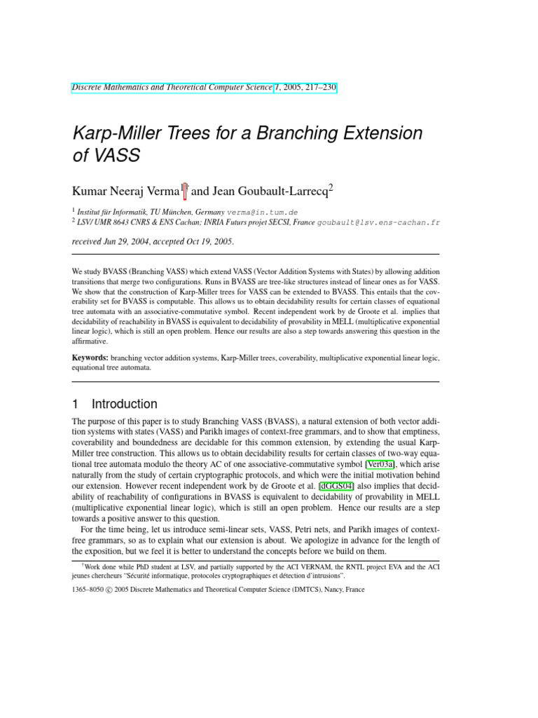 Karp-Miller Trees in Branching VASS | PDF | Mathematics | Mathematical ...