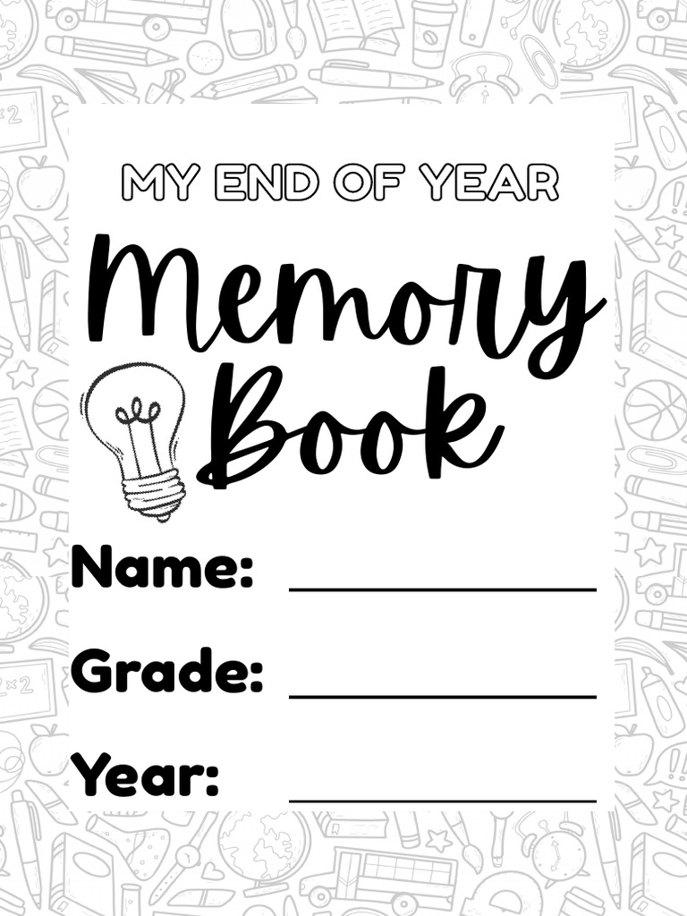 End of Year Memory Book Template | PDF