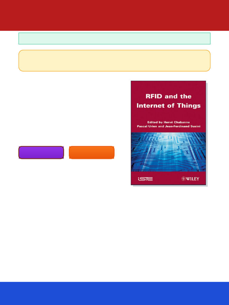 RFID and The Internet of Things 1st Edition Harvé Chabanne Ebook Beta ...