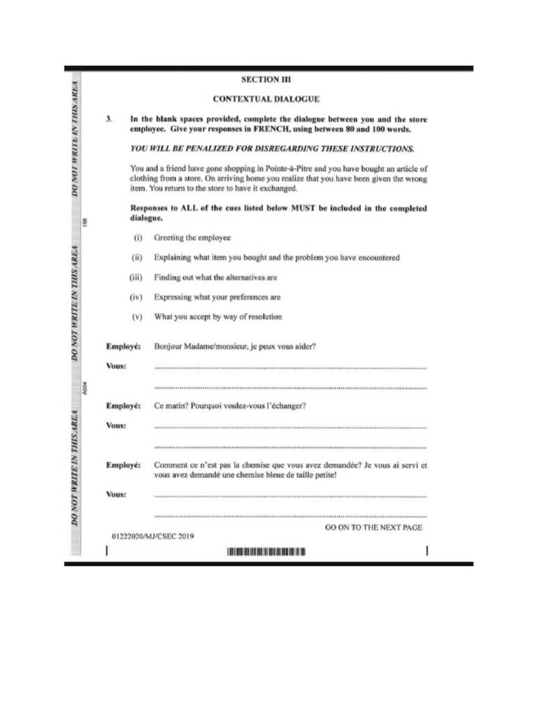 Fifth Form Contextual Dialogue | PDF