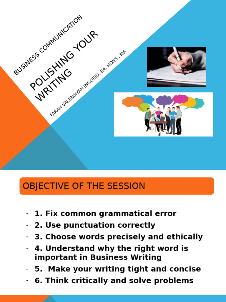 Komunikasi Bisnis Pertemuan Ke 7 Subject Polishing Your Writing | PDF ...