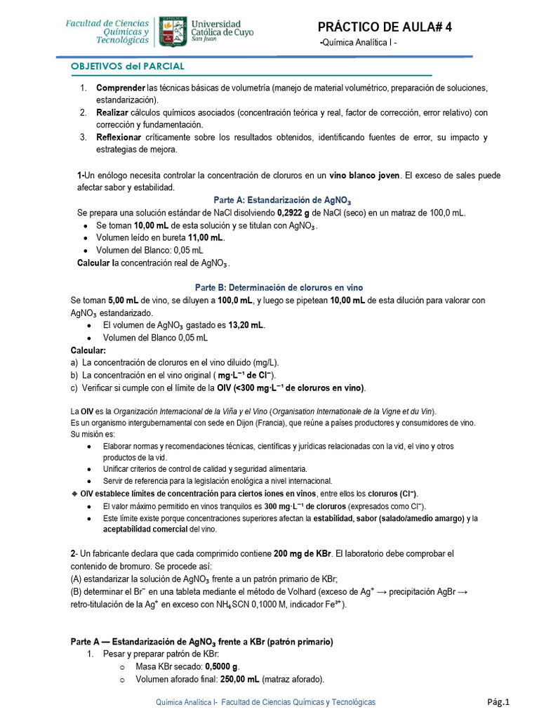 Práctico de Aula #4 - 250925 - 103227 | PDF | Concentración | Valoración