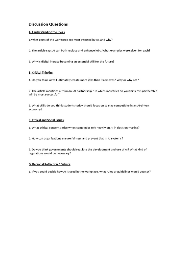 Discussion Questions (Discussion Questions) | PDF