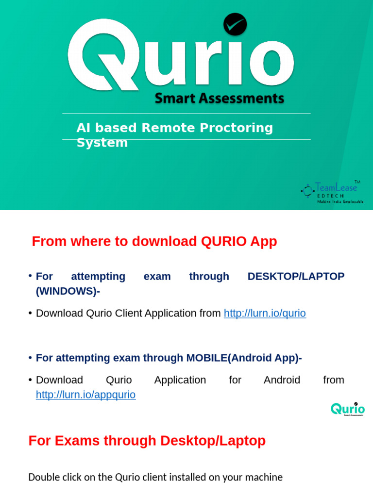 Download and Use Qurio App for Exams | PDF